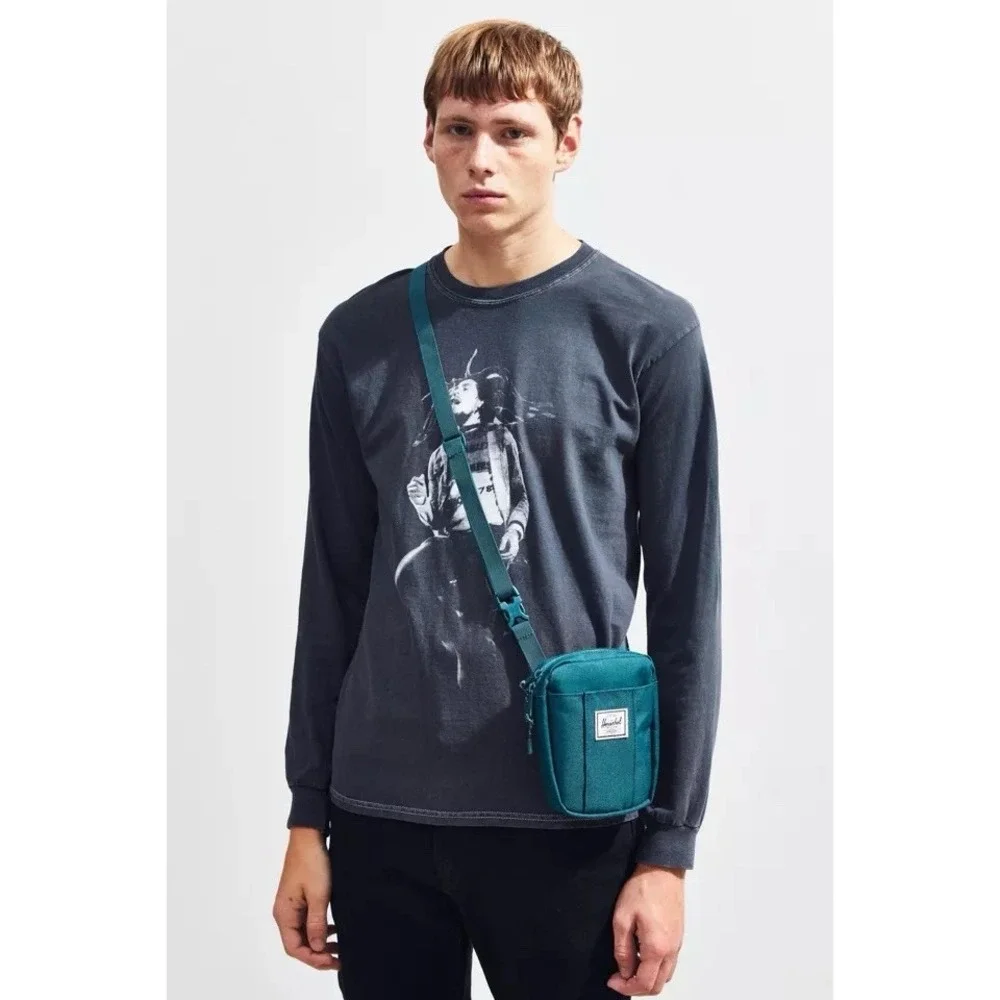 Herschel Supply Co. Cruz‎ Mini Crossbody Bag Canvas Fabric Teal Blue